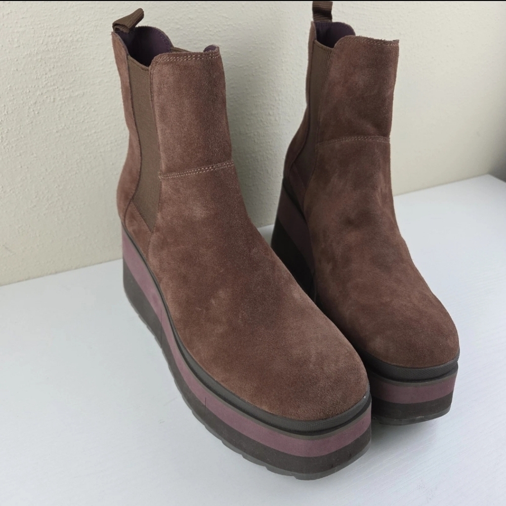 Women's NakedFeet‎ Naked Feet Guild Chelsea Leather Platform Sole Boots Sz 11 - Picture 2 of 11